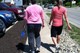 Waling with an employee at lunch